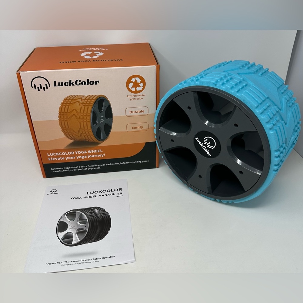 Luckcolor Yoga Wheel Blue‎ Aids in Flexibility Backbends Balance Brand New